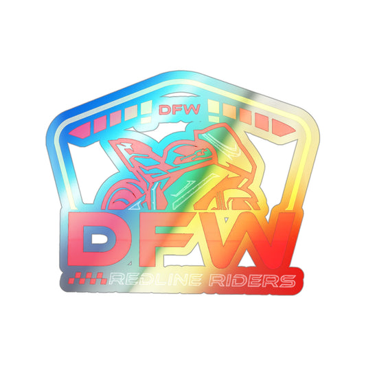 DFW Redline Riders Logo Holographic Die-cut Stickers